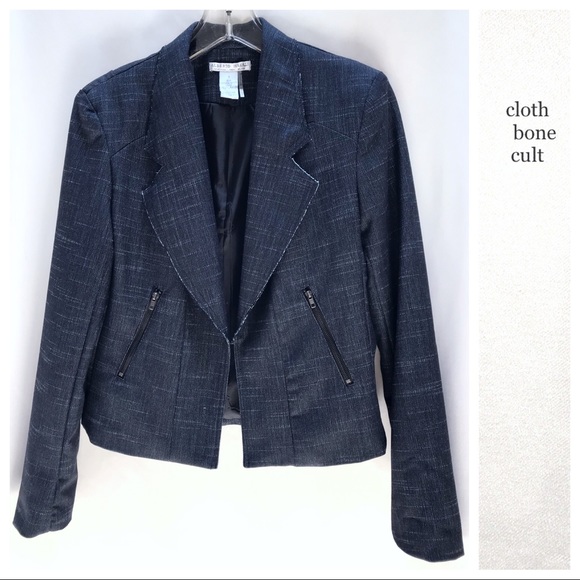 ROBERTO MAKALI Edgy Blue SemiCropped JACKET/BLAZER - Picture 1 of 8